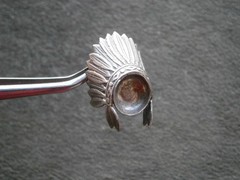 Native American Feathered War Bonnet Vintage Sterling Silver Charm 2.4g