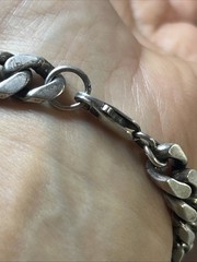 57. Vintage Sterling silver 925 Curb Link Chain Bracelet 7 3/8″. 50.8g. Unsx