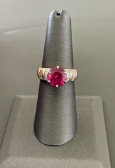 14KT Yellow Gold 2.64CT Pink Tourmaline & 0.80CTW Diamond Ring. Size 7 (A26)