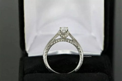 Art Deco Vintage 2Ct Round Cut Lab Created Diamond 14K Gold Over Engagement Ring
