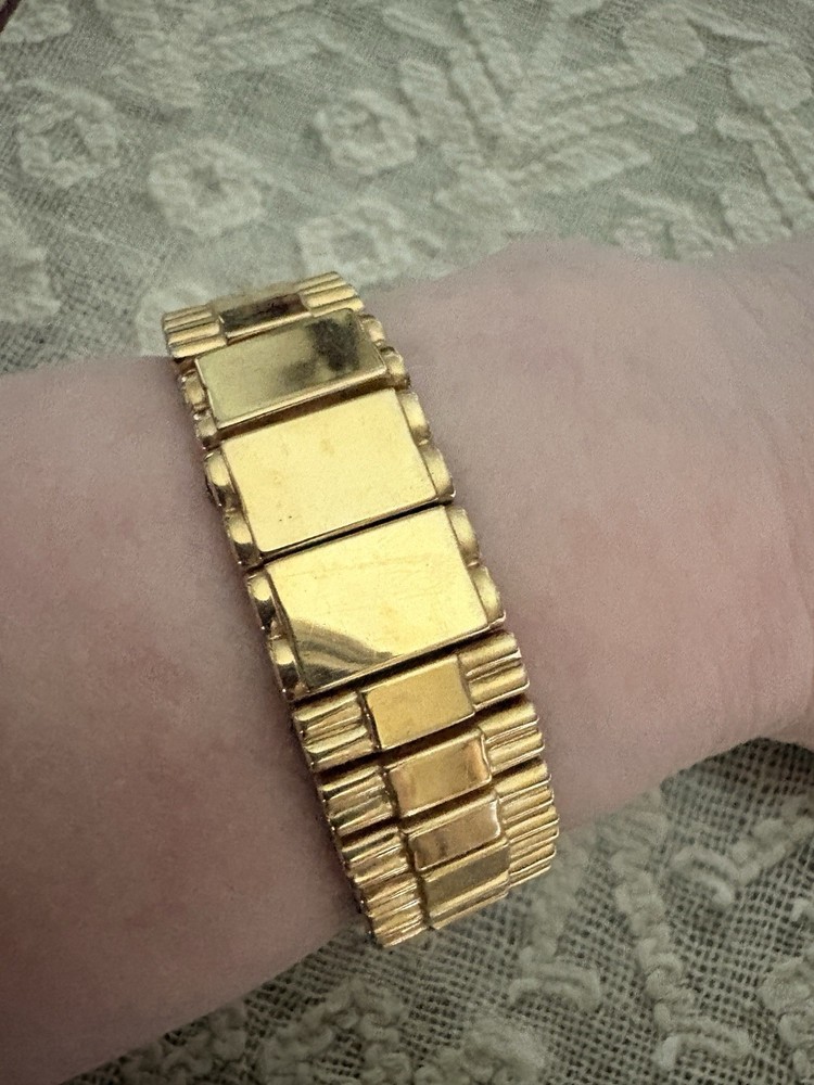 Vintage Bretton 1/20 12k Gold Filled Top Stainless Bottom Expandable Bracelet