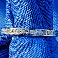 Original EARTH MINED DIAMOND Deco Band Antique PLATINUM Eternity Anniversary 6.7