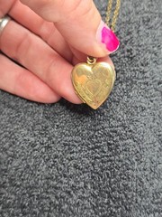 1930s American Queen Pitman And Keller Locket And Bracelet Set Gold Filled