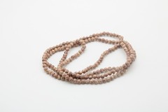Vintage Beige Crazy Lace Agate 4.5mm Natural Stone Layer Necklace 35 In