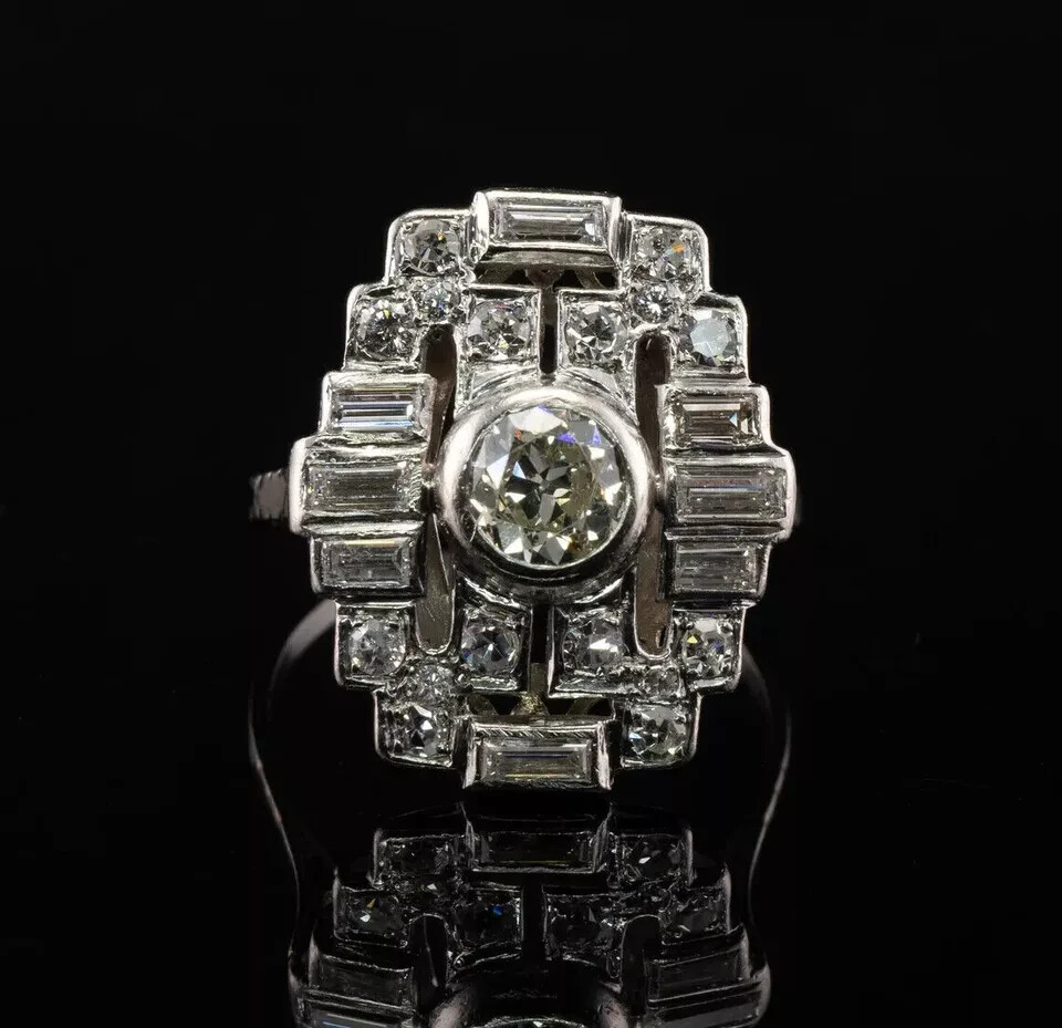 Art Deco Style 2.60Ct Round Lab Created Diamond 14K White Gold FN Wedding Ring