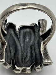 Vintage Sterling 925 BRUTALIST FREE-FORM UNIQUE RING Size 7.5 10.77grams