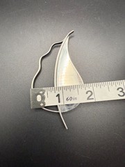 925 Sterling Frances Holmes Booth by fhb Brooch Pin Modernist Leaf 22g – RARE