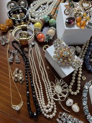 Antique Vtg to Now Rhinestone Costume Jewelry Lot 96+ Pcs Vendome Germany Silver