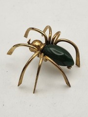 Vintage 1930 Bakelite Green Spider Brooch 2 inches long 2 inches wide 1inch tall