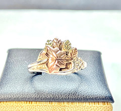 Vintage Sterling Black Hills Gold Riddles Co. Grapes & Leaves Ring Size 6.25