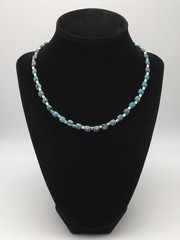 Silver Schark Handmade Sterling Silver & Turquoise Square Necklace 16-20″ #33