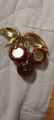 Joan Rivers vintage Cherries Brooch