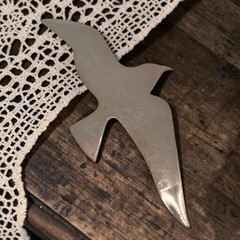 Vintage International Sterling Silver 925 Seagull Bird Brooch Pin Pendant, 3.25″