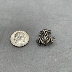 Vintage Jezlaine Sterling Silver Filigree Frog Brooch