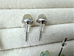 6 Pairs Gold Tone Green VTG Pierced Earrings LOT Enamel 1980s 1990s modern y2k
