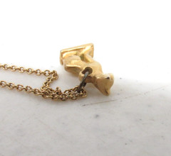 Metropolitan Museum Of Art Egyptian Gold Tone Bastet Mau Cat Pendant Necklace