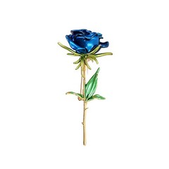 Enamel Rose Flower Brooch Pin for Women Girls Men Alloy Fashion Gold Green Le…