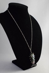 VTG Abalone Shell Silver Articulated Nautical FISH Pendant Necklace Read