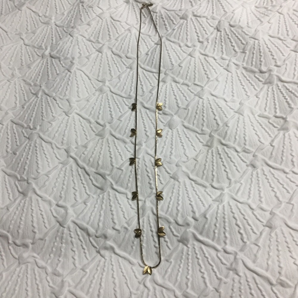 Vintage Medici Dainty Leaf Goldtone Necklace Costume Jewelry