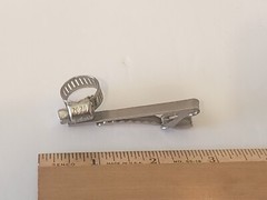 VINTAGE Ideal 6202 Hose Clamp Silver Tone Tie Bar Clasp Clip