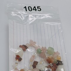 Vintage Beggars Bead Necklace Semi Precious Gemstones 31″ Pink Green Clear