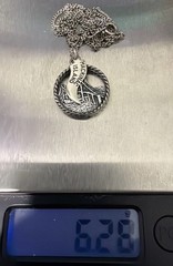 VINTAGE STERLING SILVER MACINAC BRIDGE/ISLAND CHARMS NECKLACE 17.75”