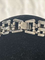Vintage Korea Silver Tone 5-Row Panther Link Watchband Statement Choker Necklace