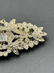 Pat Pend AT180112 Clear Rhinestones Duette Brooch Dress Clips (Missing Stones)