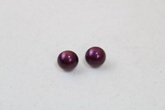 Pierced Earrings Purple Stud Vintage 93443