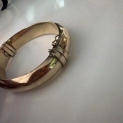 VTG Vermeil 925 HINGED BRACELET HEAVY GOLD PLATED MADE IN ITALY “small Cut!!!”