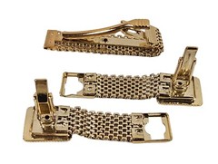 Vintage Goldstone & Goldtone Mesh Cufflinks & Tie Bar Set