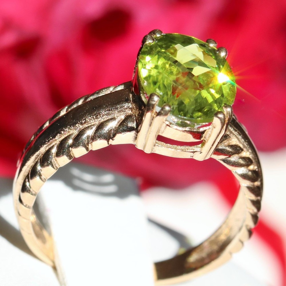 10k yellow gold ring 2.50ct Lemon Quartz solitaire size 7 vintage handmade 3.25g