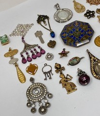 Lot Vtg & Modern Victorian Art Deco Style Pendants Findings Jewelry Craft A2