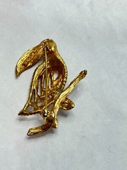 Rare Vintage Designer Edlee Goldplate Filigree Macaw Parrot Bird Brooch Pin