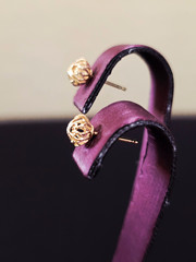 Vintage 14k Yellow Gold 6mm Filigree Flower Dome Stud Earrings – 0.6 g Starburst
