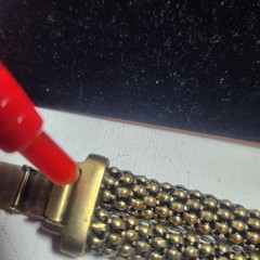 Vintage Antique Brass Tone Mesh Love Knot Bracelet Fold Over Clasp 7 Inch