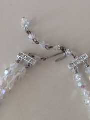 Quality 60’s Aurora Borealis Two Strand Graduated 20″ Rhinestone Clasp Necklace