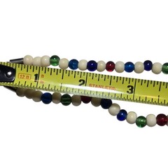 Vintage Multi Strand Beaded Necklace White Green Yellow Red Blue Retro Jewelry