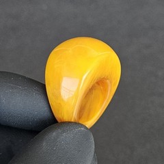 Vintage Chunky Egg Yolk Butterscotch Yellow Lucite Resin Dome Ring Size 5