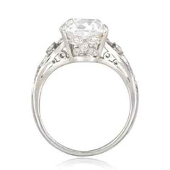 2Ct Art Deco Cushion Cut Lab Created Diamond Wedding 14K White Gold Finish Ring