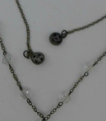 Vintage Crystal Necklace Snap Closure 15″ Silver Plated Estate