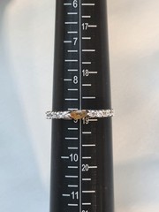 ​Vintage 925 Sterling Silver Marquise Citrine Half Eternity Stack Ring Size 9