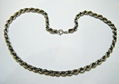 Vintage 70s Sterling Silver Rope Chain Men’s Woman’s Necklace 7mm Wide 20″ Long