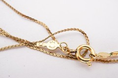 Vintage Gold Filled Diamond Pendant Necklace 17.75″