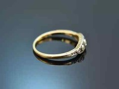 Art Deco Filigree Round Lab Created Diamond Three-Stone 925 Silver Wedding Ring