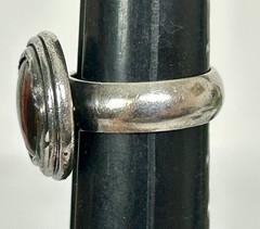 Vintage Sterling Silver Tiger Iron Ring Size 7.5