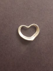 Vintage Sterling Silver Open Heart Pendant .75 in