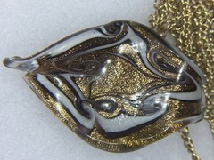 Vintage Marino Inspired Necklace Gold White Purple Adjustable Length