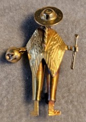 Antique 14k Traditional Peruvian Peasant Couple Pins/Brooches