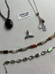 Vintage Sterling Silver Jewelry Lot 8pcs Necklaces Rings Bracelets